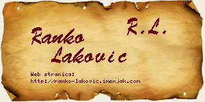 Ranko Laković vizit kartica